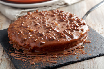 Almond cake with dark chocolate