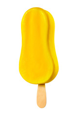 Yellow ice pop isolated