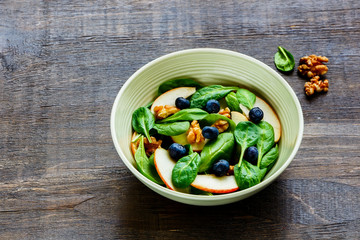 Apple Walnut Spinach Salad