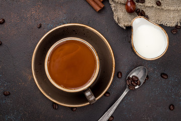 black coffee with milk