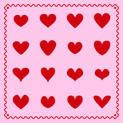 Heart vector silhouettes set