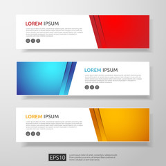 abstract business header or banner template set with geometric shapes. vector illustration