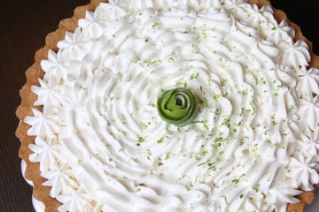 Lemon pie in dark background