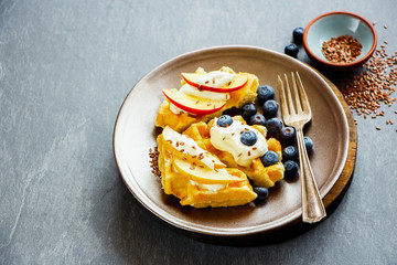 Waffles and fruits