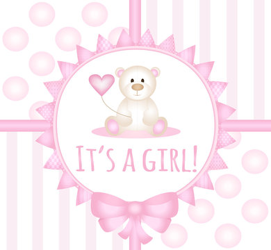 Baby announcement card- It's a girl