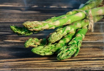 asparagus on wooden background