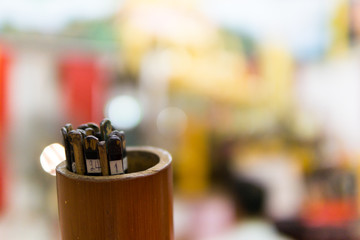 fortune sticks in Thailand temple