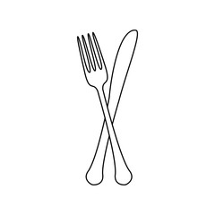 Fork and knife illustration. Vector