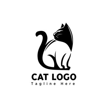 silhouette stand negative body art cat logo