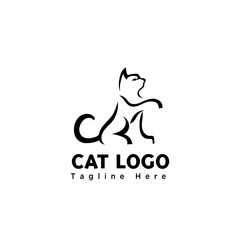 stand cat brush art elongate hand logo