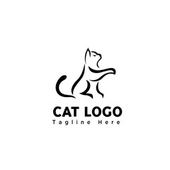 stand cat brush art elongate hand logo