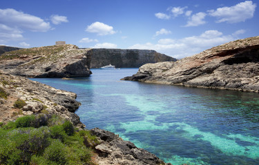 Fototapeta na wymiar Beautiful landscape of Blue Logoon of Malta