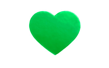 Green heart. image of nature, young leaf, clean energy, etc. シンプル素材　緑のハートマーク　自然、若葉、クリーンエネルギーなどのイメージ　白色背景