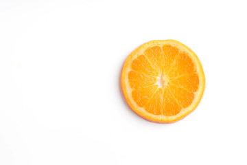 orange fruit round slice isolated on white
