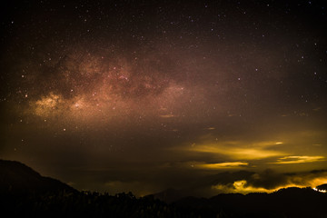 Fototapeta na wymiar Milky way as viewed from Genting Highland Pahang Malaysia on a almost cloudless cold night
