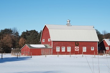 Barn with Wreath