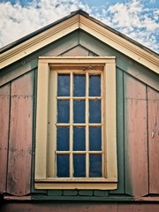 Old Wooden Building with Upper Window