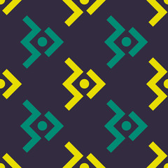 Space aircraft seamless pattern. Strict line geometric pattern for your design.
