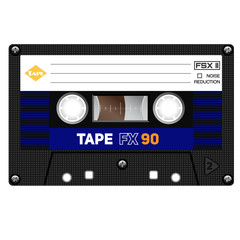 Old fashion cassette tape design, retro technology illustration.