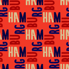 Hamburg
 seamless pattern. Autentic artistic design for background.