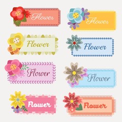 cute spring flower stickers set