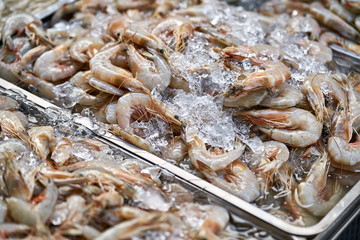 Lot of shellfish on market