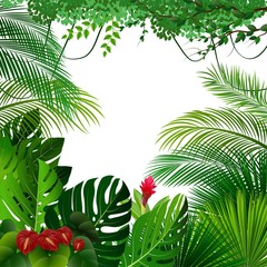 Naklejka premium Tropical jungle background