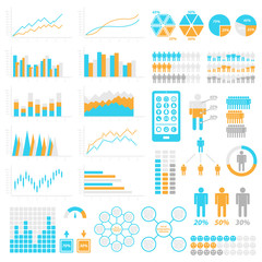 Obraz premium Set of infographic elements. Templates for infographic. Elements and icons collection. Vector illustrations.
