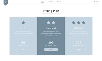 Illustration of website elements for web design