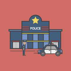 Illustration set of police