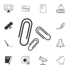 paper clips icon. Detailed set of education element icons. Premium quality graphic design. One of the collection icons for websites, web design, mobile app