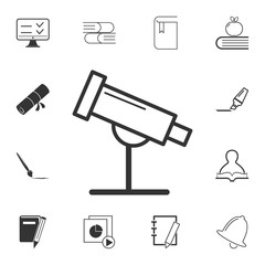 Fototapeta premium Line Telescope icon. Detailed set of education element icons. Premium quality graphic design. One of the collection icons for websites, web design, mobile app