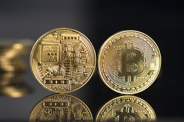bitcoin with black background