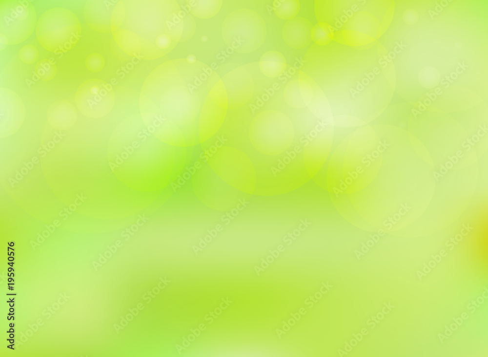 Wall mural abstract nature blurred background and bokeh on green background with place for text