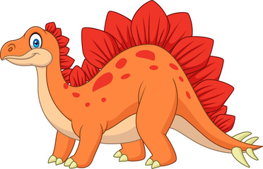 Cartoon happy stegosaurus 
