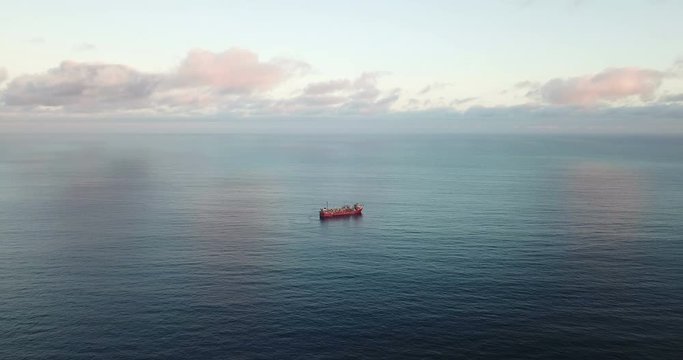 Aerial view of an offshore oil installation
