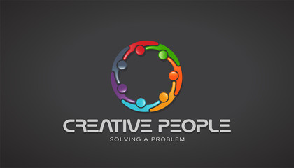 Creative People Together Brainstorming. Vector Design