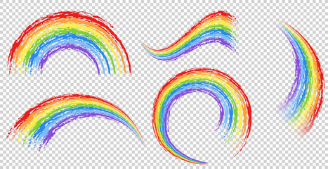 Different brushstrokes of rainbow