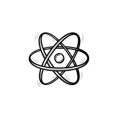 Electronic atom hand drawn outline doodle icon