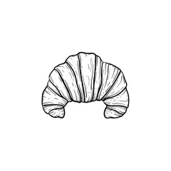 Croissant hand drawn outline doodle icon. French morning pastry - croissant vector sketch illustration for print, web, mobile and infographics isolated on white background.