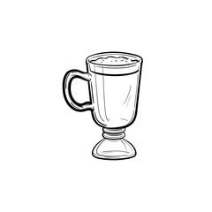 Coffee latte hand drawn outline doodle icon
