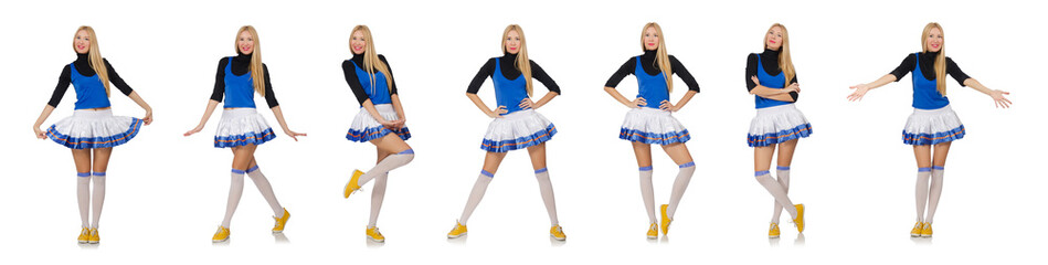 Cheerleader isolated on the white background