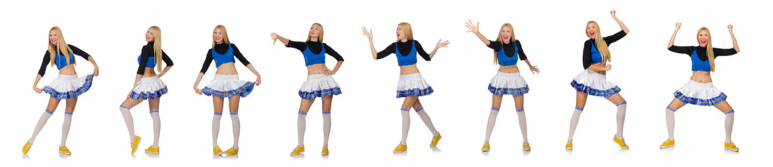 Cheerleader isolated on the white background