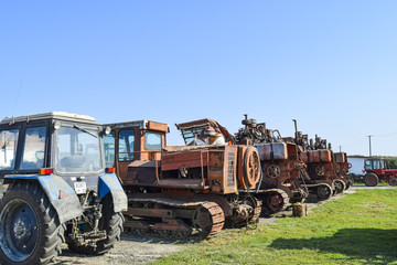 Fototapeta na wymiar Tractor. Agricultural machinery.