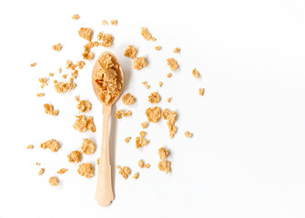 Healthy Corn Flakes with milk for Breakfast on table