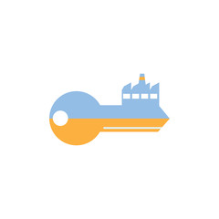 Factory Key Logo Icon Design