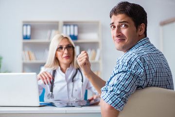 Patient at examination with female doctor