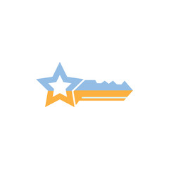 Fototapeta premium Star Key Logo Icon Design