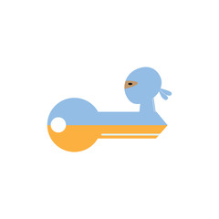 Ninja Key Logo Icon Design