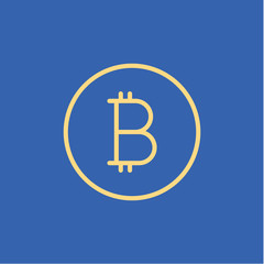 Bitcoin line icon coin
